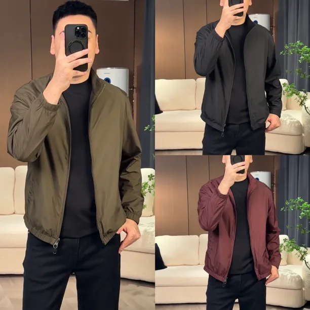 5B6549男士秋季立领简约百搭夹克外套