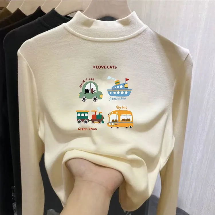 儿童加厚德绒打底衫男童女童秋冬新款半高领保暖内搭上衣长袖T恤