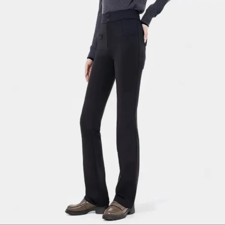 AMASS/阿玛施气质超模裤植绒高腰显瘦曲线保暖微喇裤510060-2预