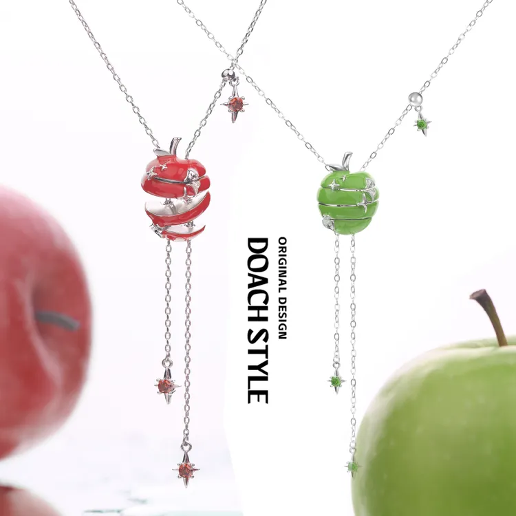 铜合金项链 苹果切片闺蜜项链小众原创设计高级感颈链甜酷锁骨链