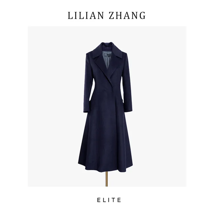 定制—静奢风—温莎藏青—经典英伦风—秋冬气场收腰羊毛大衣 2506014