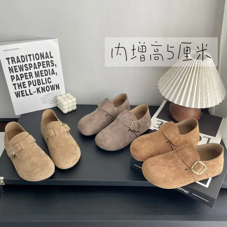 5CM  内增高勃肯侧边扣秋季软底百搭休闲简约复古