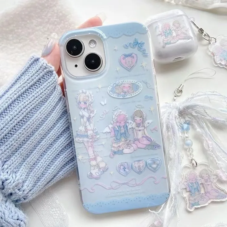 IMD动漫少女适用iphone16苹果15果冻手机壳小米OPPO华为荣耀VIVO