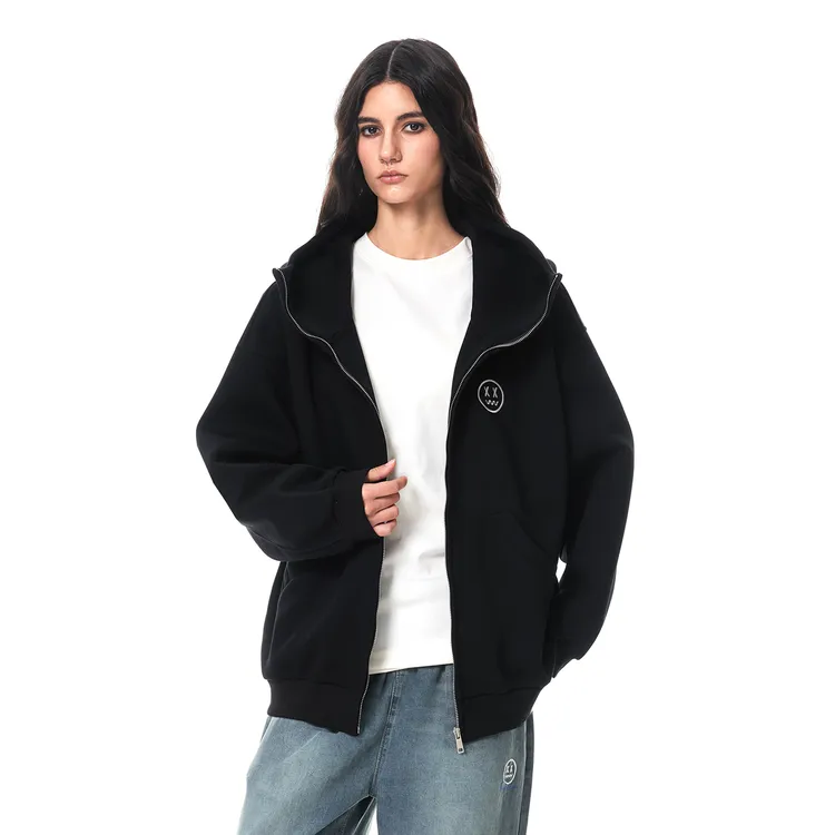 【现货】小恶魔460g高克重高领空气层连帽卫衣外套男女春秋季开衫