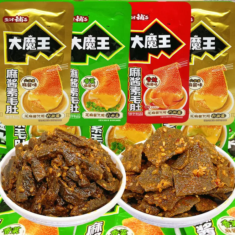 盐津铺子大魔王六必居麻酱味魔芋素毛肚香菜香辣宿舍辣味零食小吃