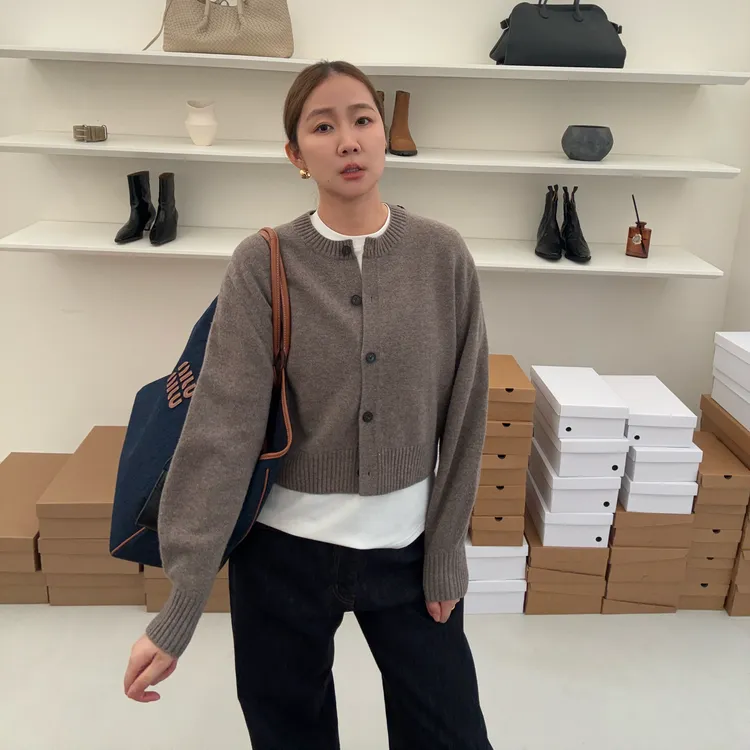 widelia秋季111针织衫短款百搭显瘦小衫女长袖修身针织开衫上衣