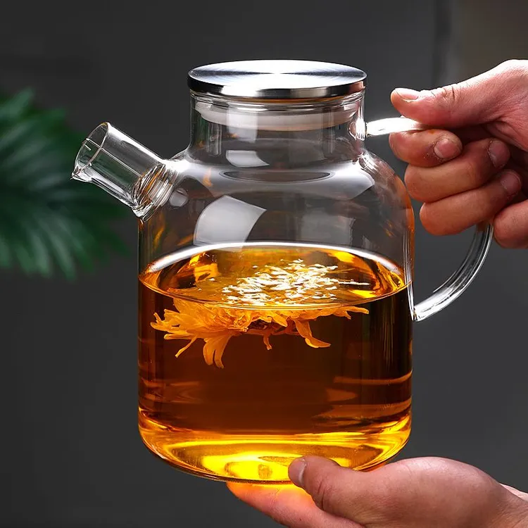 高硼硅玻璃加厚耐热防爆大容量玻璃凉水泡茶壶透明家用果汁煮茶壶冷水壶水具
