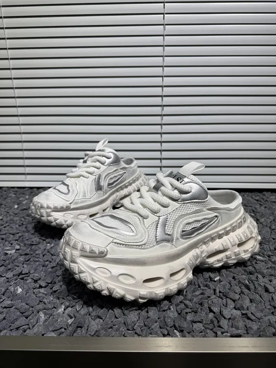 夏季半托网面老爹鞋潮牌厚底增高包头拖鞋复古做旧男鞋（偏大一码）