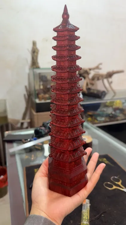 家居办公室装饰佳品，红花梨文昌塔高30cm