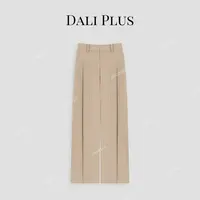 DALI PLUS秋冬版羊毛高阶质感垂坠感阔腿西装通勤长裤-D5ST1435