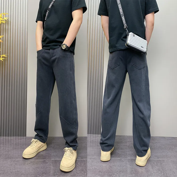 DOEA秋冬季新品原创爆款青年男士百搭痞帅高级感纯色休闲长裤子男