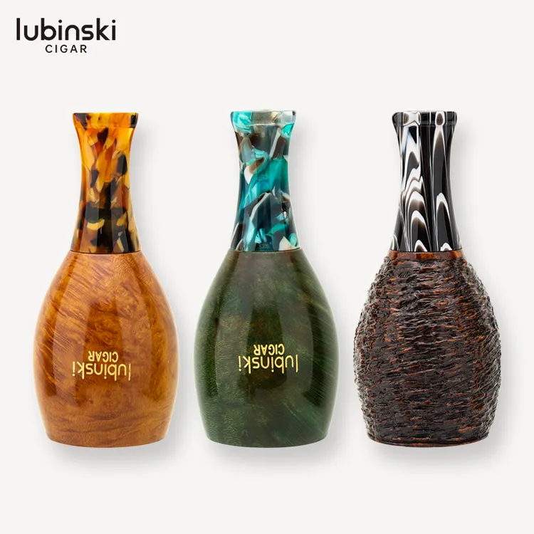 lubinski鲁宾斯基雪茄烟嘴石楠木多环径便携过滤咬咀时尚礼盒装