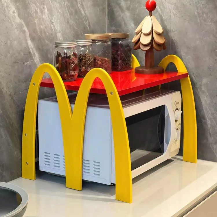 M字厨房微波炉置物架多功能家用台面电器省空间烤箱可抽拉收纳架