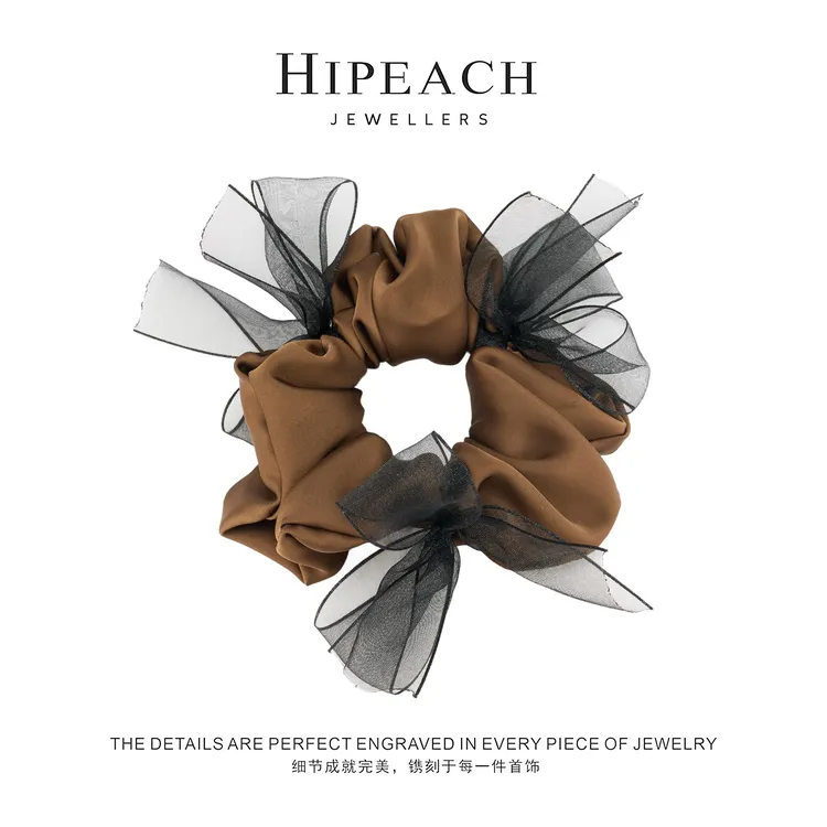 网红蝴蝶结头饰天天今天戴什么同款温柔缎面蝴蝶结发圈上班族发饰