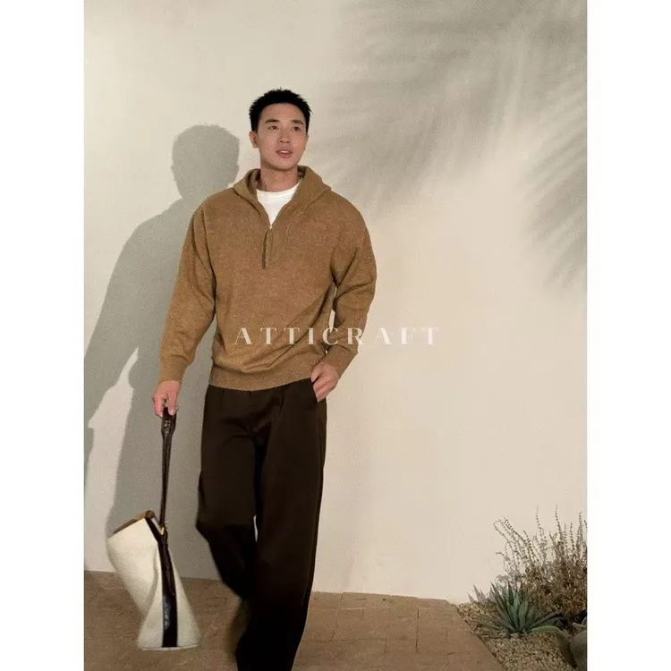 AttiCraft【轻奢针织连帽衫】高级感半拉链连帽针织衫秋冬百搭男25