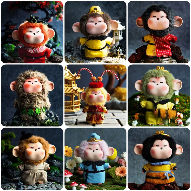 毛绒玩具西游正品潮玩礼物娃娃挂件玩具搪胶毛绒书包挂件