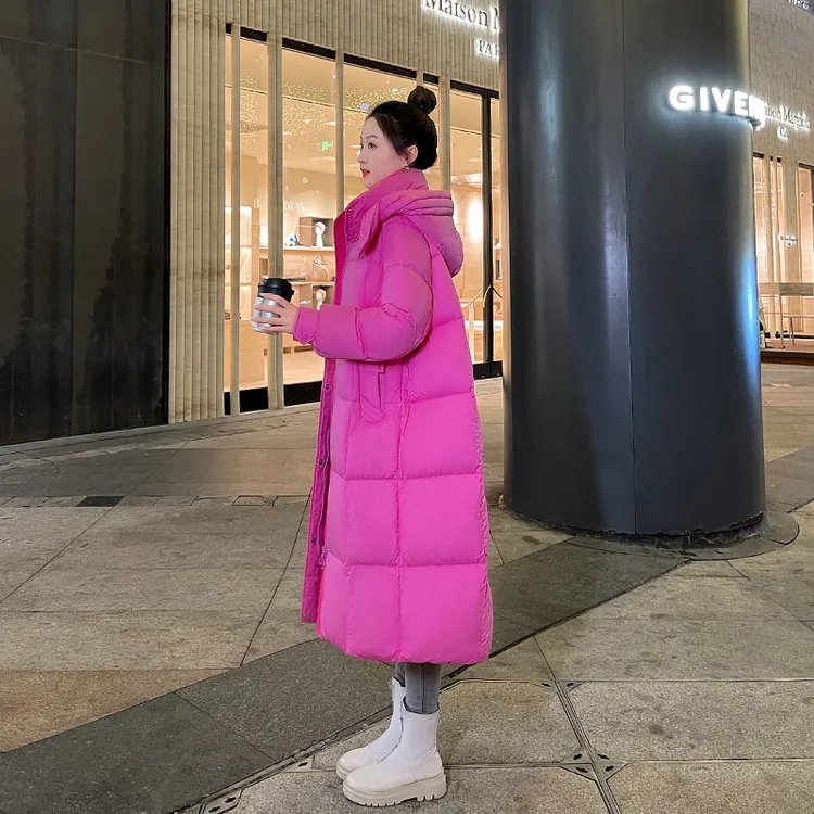 新年红色羽绒服女长款加厚2025冬季新款韩版宽松过膝保暖加厚外套