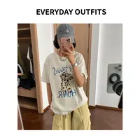RIDA· 斑点狗印花T恤5E22休闲百搭夏季卡通减龄复古设 8733清仓