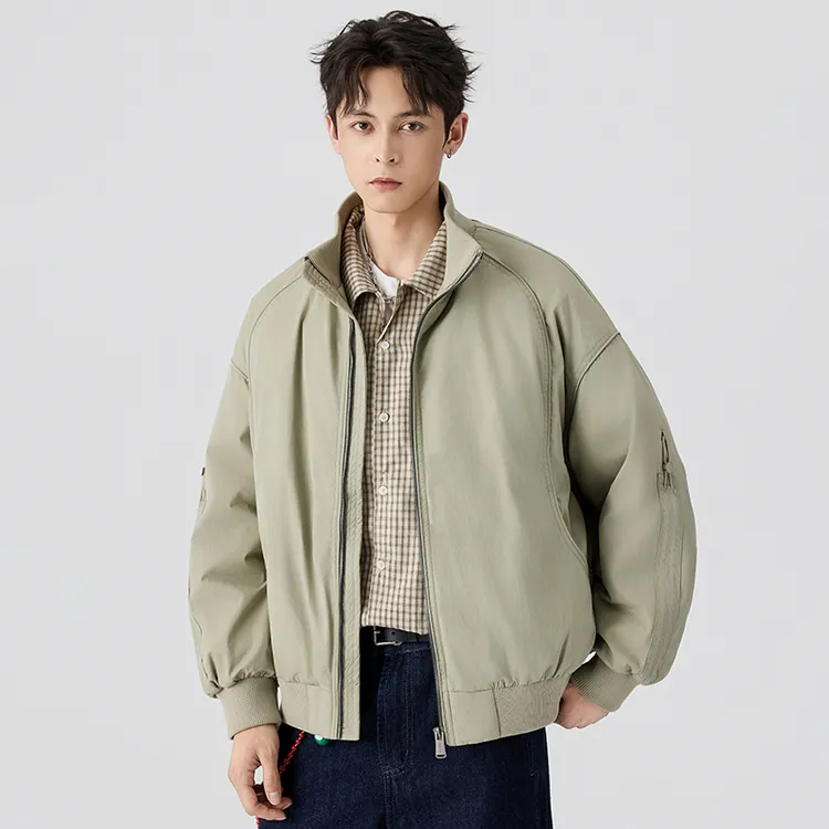 2025年冬季立领轻熟风白鸭绒夹克男简约百搭羽绒服男外套宽松上衣
