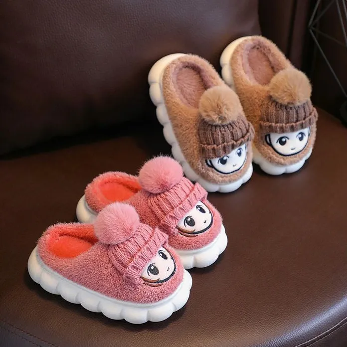 冬季新款儿童棉拖鞋可爱保暖加绒女童亲子款居家防滑厚底宝宝棉鞋