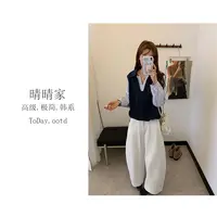 晴晴家-【海盐气泡水】秋季假两件衬衫翻领条纹休闲长袖拼接QW07