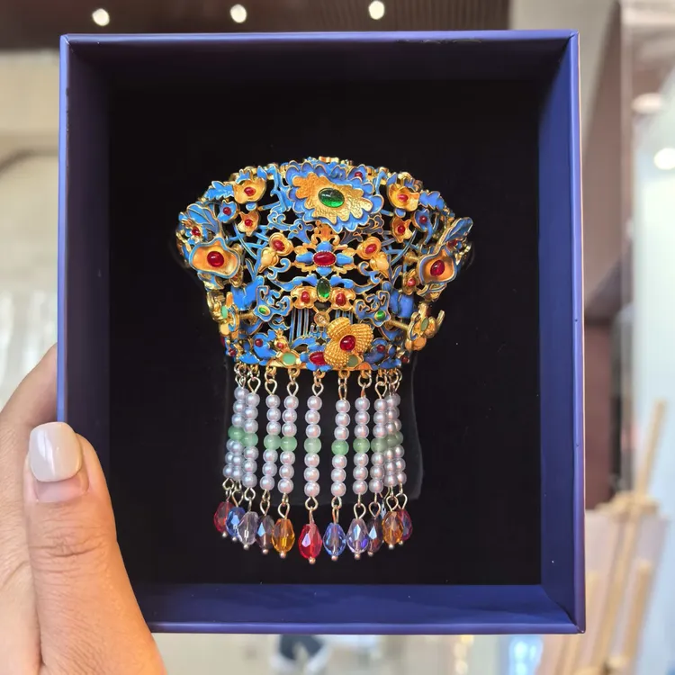 内蒙古博物院凤冠冰箱贴镶宝石花环正品文创代购