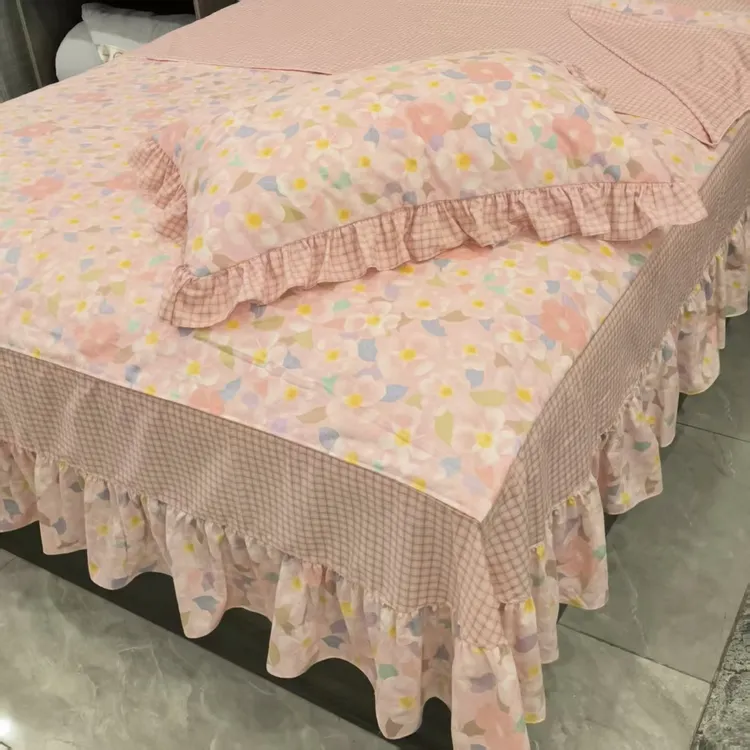 小宝定制 100% 纯棉 加密斜纹棉-花茶  粉色