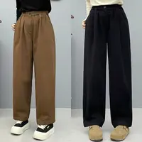 秋季新款松紧腰纯棉哈伦裤女显瘦百搭宽松长裤子纯色