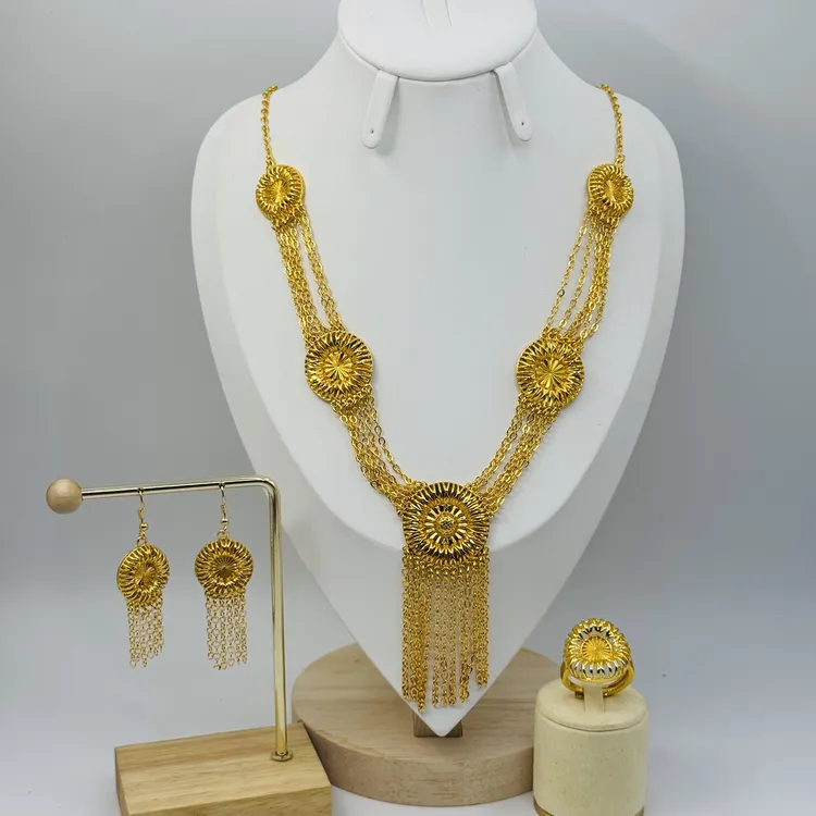 铜项链 TJ320 铜首饰 项链耳环戒指三件套