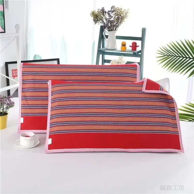 新款老粗布枕巾加厚透气一对装老粗布枕巾48*74厘米