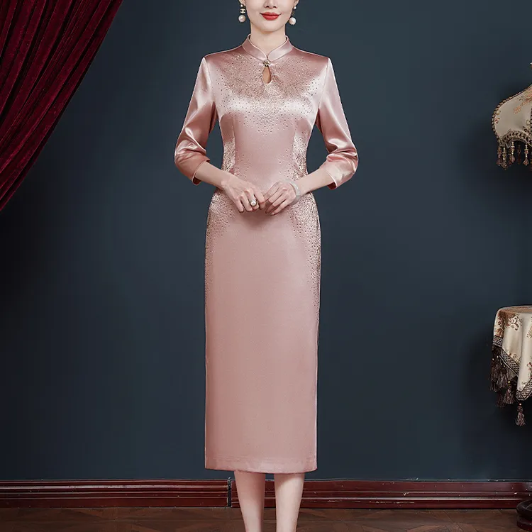 丈母娘婚礼服高贵喜婆婆婚宴装2025新款旗袍结婚妈妈礼服平时可穿