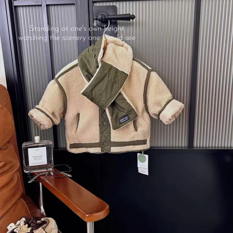 【JMJQ 231129】秋冬款儿童韩版洋气休闲时尚加绒加厚外套