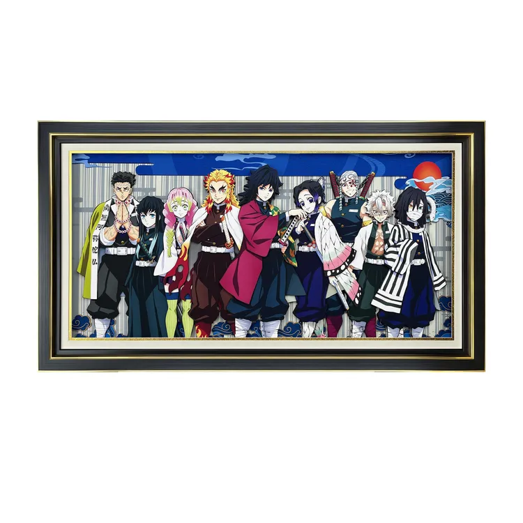 鬼灭之刃周边全家福挂画拼图宇髓天元手办甘露寺蜜璃盲盒富冈义勇