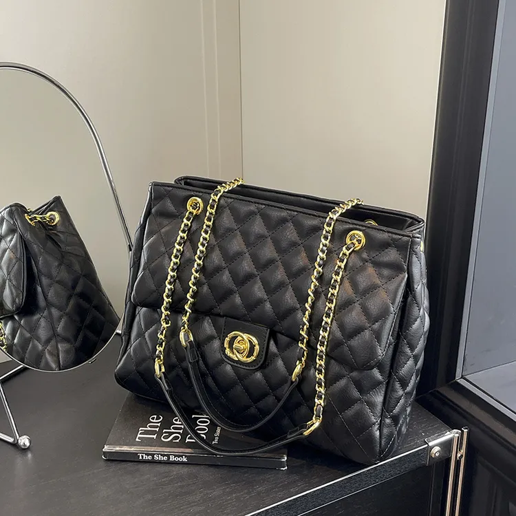 2025新款女士链条包百搭小香风包包高级感大容量菱格单肩斜跨包女