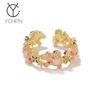 铜合金戒指 原创设计国风精致旋转木马戒指女新中式轻奢指环配饰