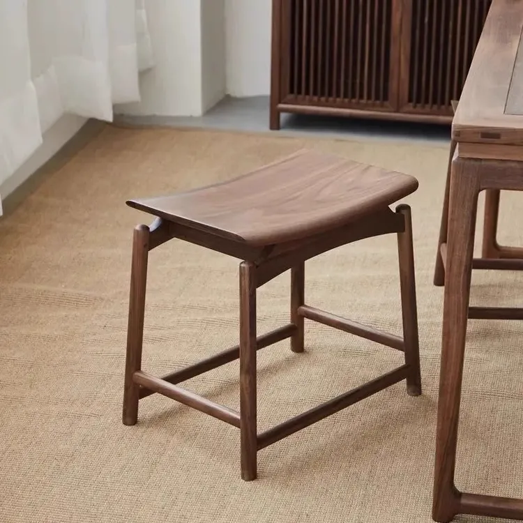 家用实木榫卯马鞍凳小凳子翘头实木化妆凳客厅凳中式马鞍茶凳
