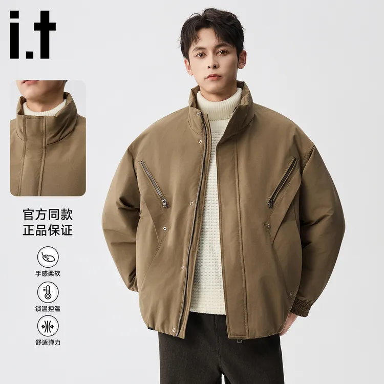 it :CHOCOOLATE立领男士棉衣外套2025秋冬季新款加厚夹棉男装上衣