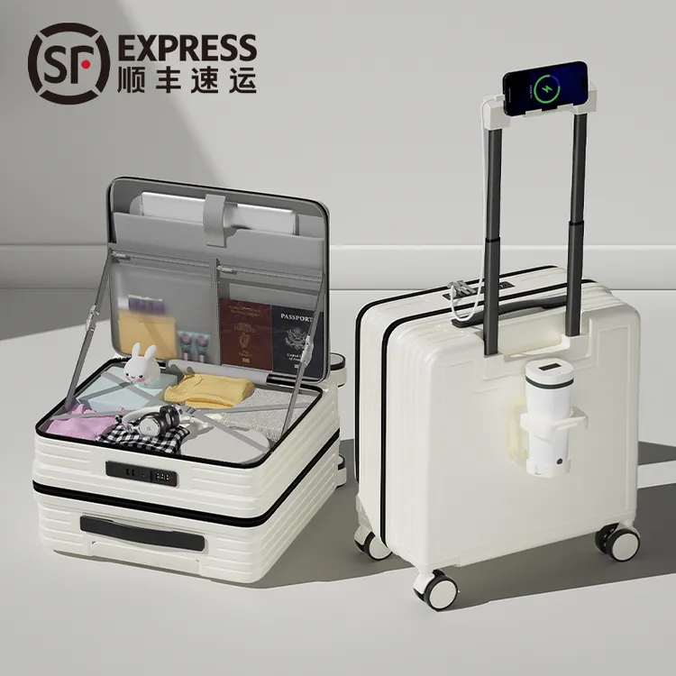 前置开口行李箱女款2025新款爆款20寸登机箱深仓大容量防爆密码箱