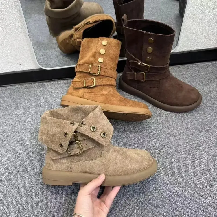 复古2025年秋季新款两穿爆款马丁靴中筒靴百搭防滑不累脚短靴潮流