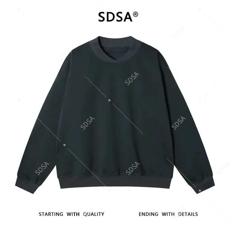 SDSA男士秋冬新款痞帅男装美式简约纯色圆领卫衣百搭时尚套头上衣