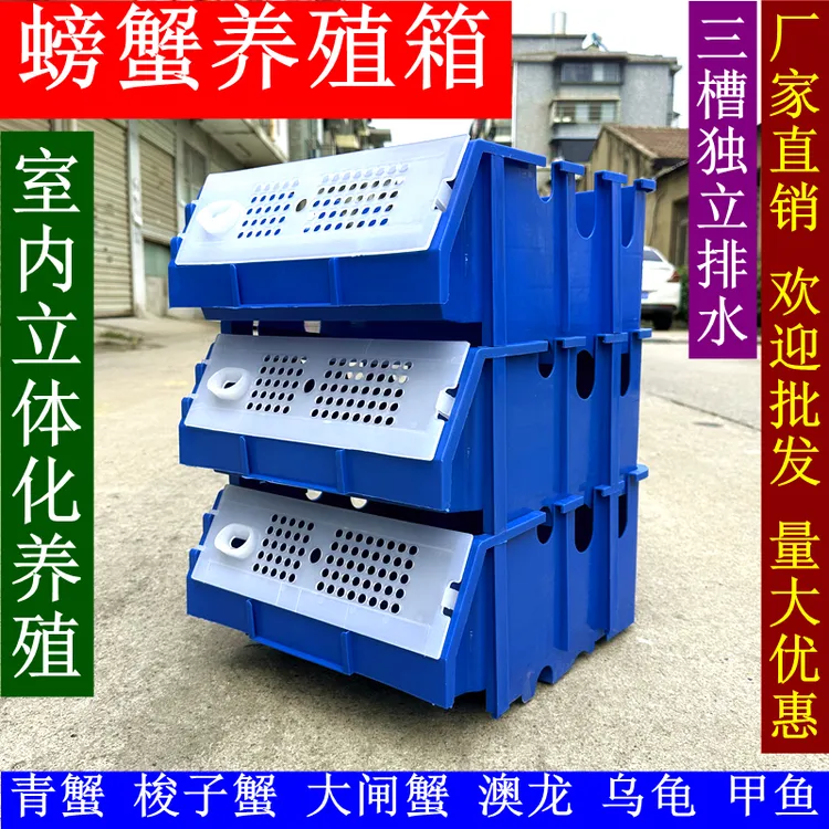 三代独立排水循环水产立体养殖系统青蟹养殖设备螃蟹养殖盒饲养箱