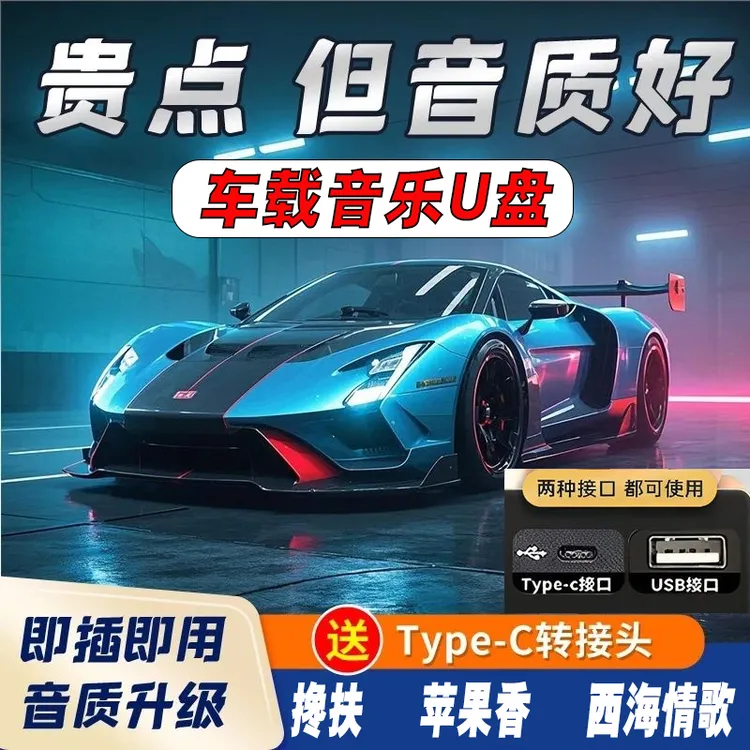 2025正版授权带歌词流行热歌伤感中文dj高品质音质车载音乐U盘