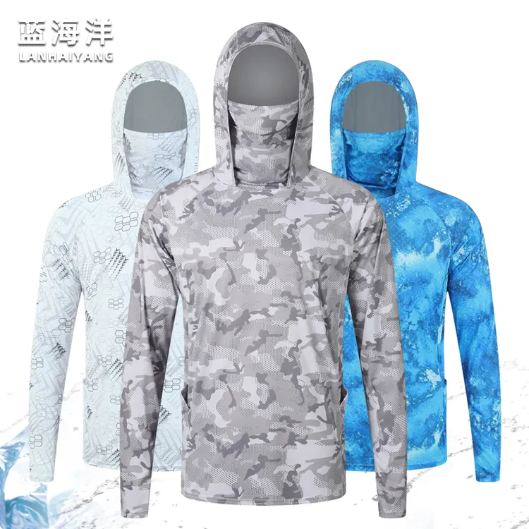 户外防晒衣男士夏季薄遮阳迷彩防晒服透气钓鱼服路亚服海钓垂钓服