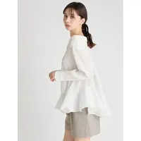【MonTendre】C 秋季新款 轻奢优雅风暗纹设计感长袖荷叶边下摆衬衫