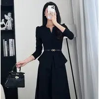 （现货）胖mm高级感气质收腰显瘦长袖上衣高腰半身裙女装春套装1729