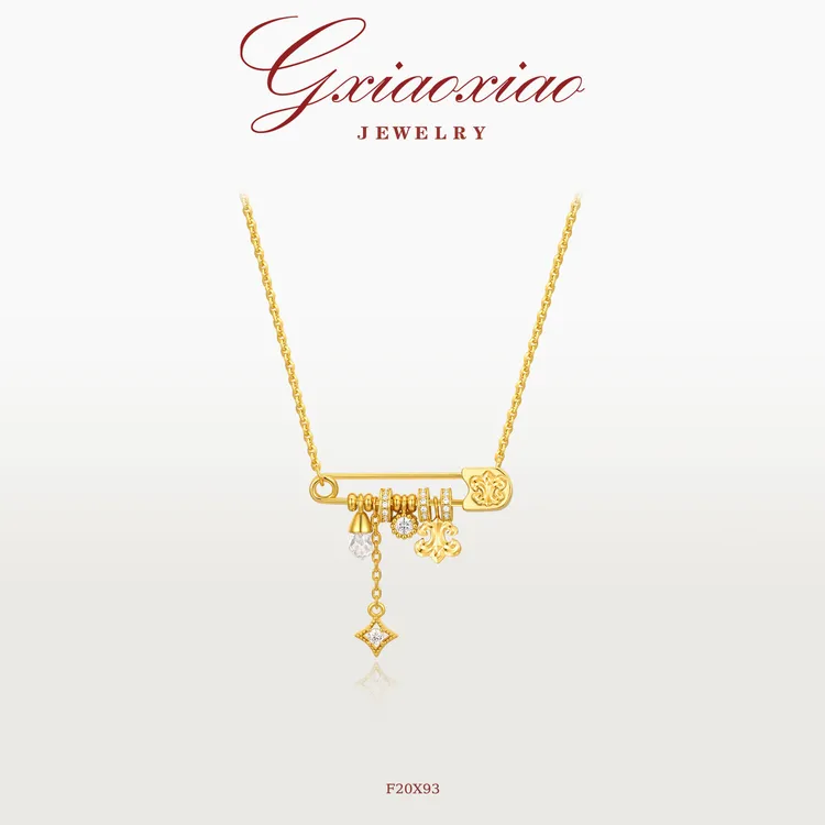 G XIAOXIAO【金针鸢尾】法式轻奢高级感别针鸢尾花小众项链 F20X93