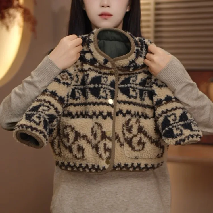 男童女童冬季毛毛衣两面穿外套2025新款儿童单排扣休闲保暖外套潮