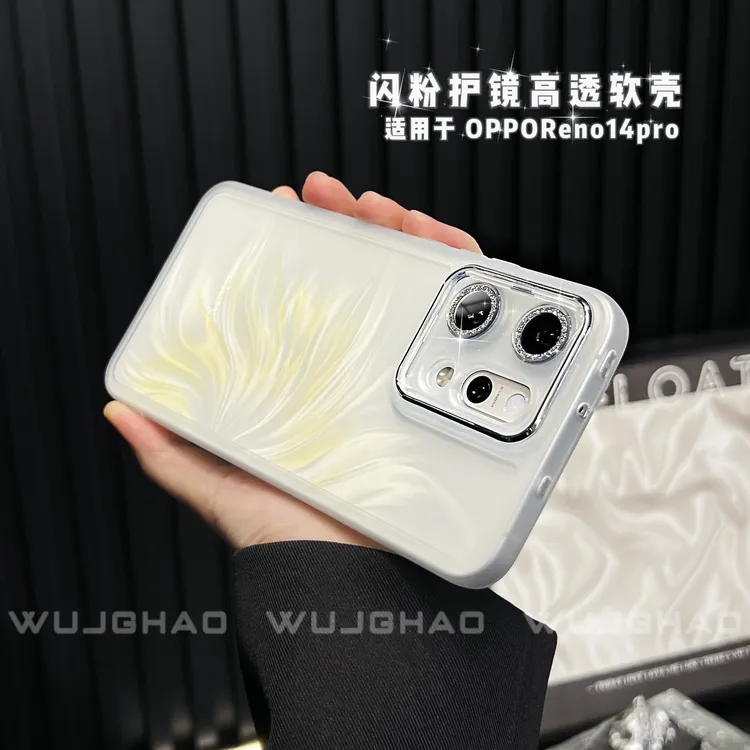 适用OPPO Reno14/14pro/13/Pro全包简约纯色透明防摔软超薄手机壳