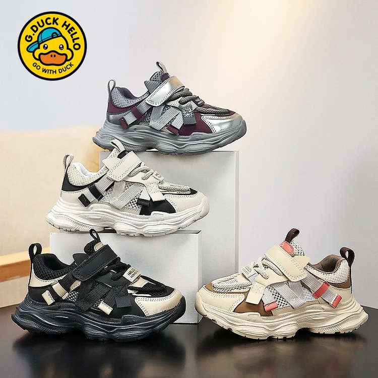 夏季新款女童老爹鞋软底防滑透气单网儿童运动鞋男童网面跑步鞋