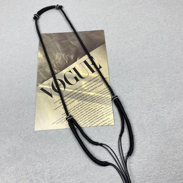 纯手工编织横穿上下项链绳男女高档锁骨链绳抽拉调节挂绳